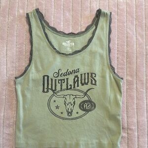 Hollister Green Sedona Outlaws Tank Top
